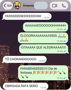 Mensagem de aluno no WhatsApp