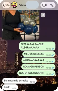 Mensagem de aluno no WhatsApp
