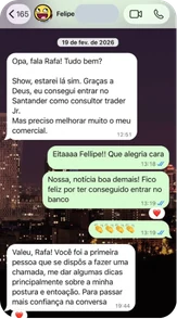 Mensagem de aluno no WhatsApp