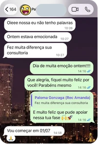 Mensagem de aluno no WhatsApp